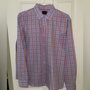 UNTUCKit Large Relaxed Fit Shirt - Orange/Blue
